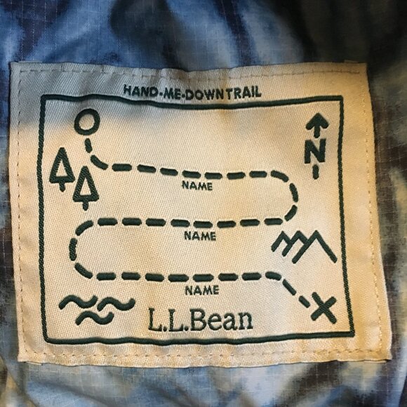 L.L. Bean Tie Dye Blue and White Outdoor Coat - Picture 9 of 16